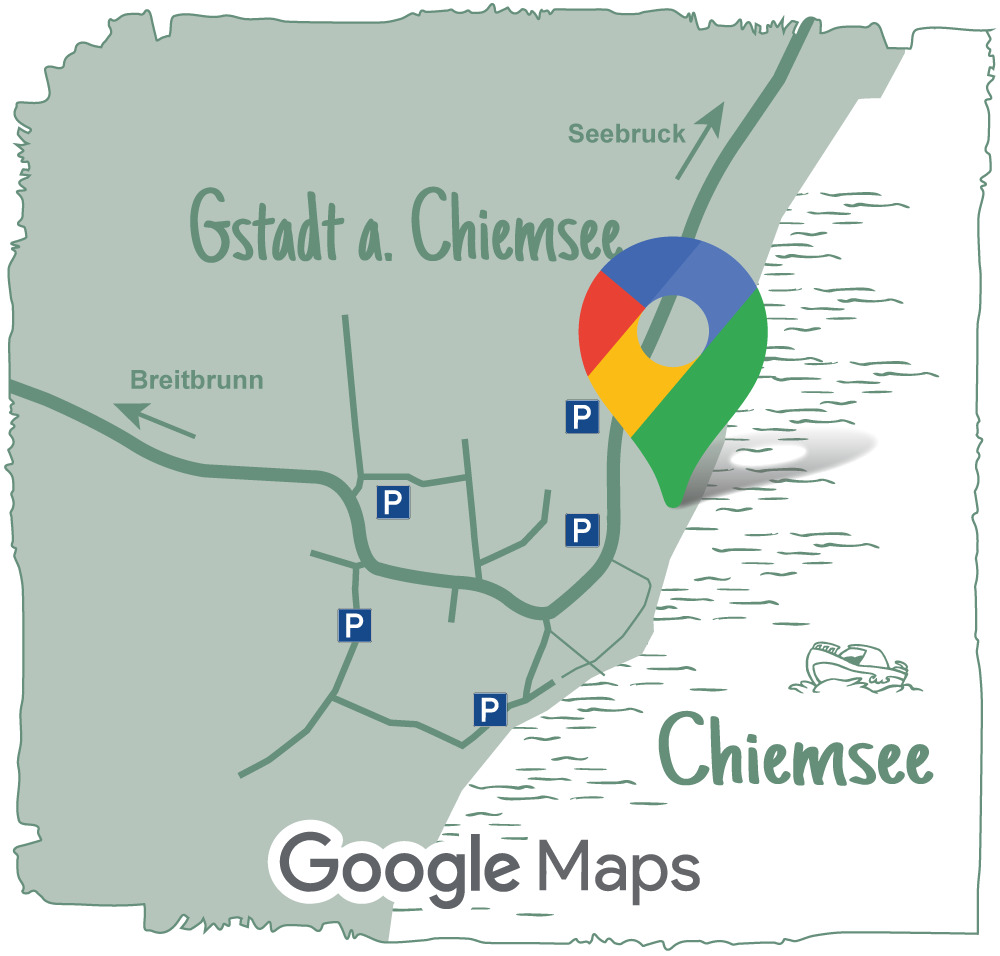 Anfahrt mit Google Maps Gstadt am Chiemsee